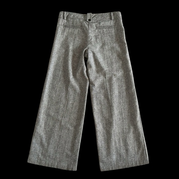 Vintage Y2K 90s Wide-Leg Pants sz 32 gray wool blend low rise office retro - Picture 13 of 16